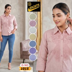 Women Embroidered Shirt Top – 1015