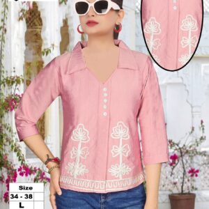 Women Embroidered V-Neck Top – 8033