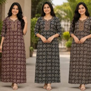 Women Printed Long Maxi Dress