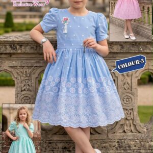 Girls Party Wear Embroidered Dress – 4097
